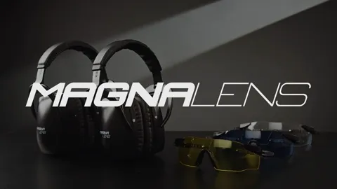 MagnaLens product brand video by MEM Films, St. Louis: over-ear hearing protection and tinted safety glasses on a dark surface