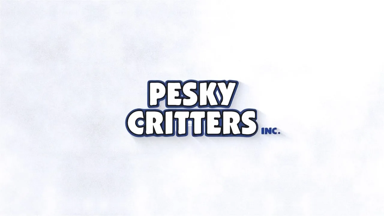 Pesky Critters Inc. 2025 video title card with the company logo on white